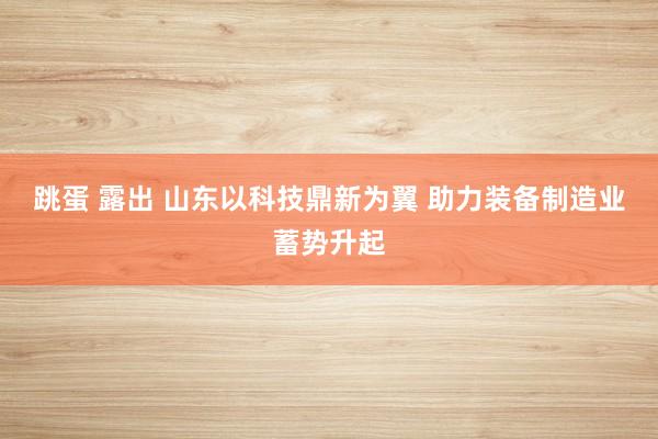 跳蛋 露出 山东以科技鼎新为翼 助力装备制造业蓄势升起