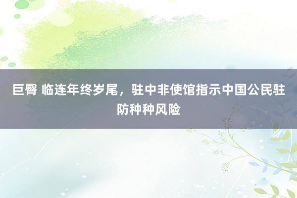 巨臀 临连年终岁尾，驻中非使馆指示中国公民驻防种种风险