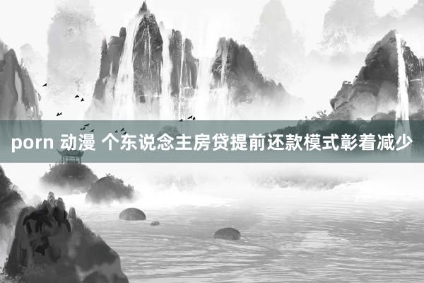 porn 动漫 个东说念主房贷提前还款模式彰着减少