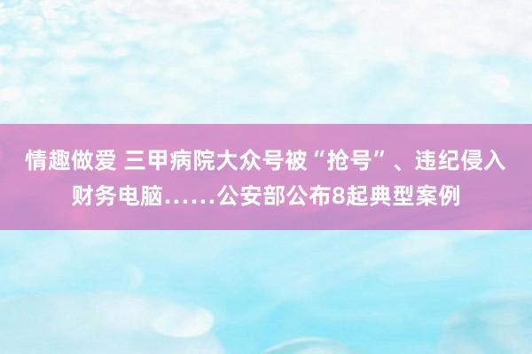 情趣做爱 三甲病院大众号被“抢号”、违纪侵入财务电脑……公安部公布8起典型案例
