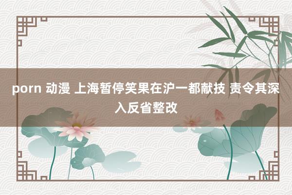 porn 动漫 上海暂停笑果在沪一都献技 责令其深入反省整改