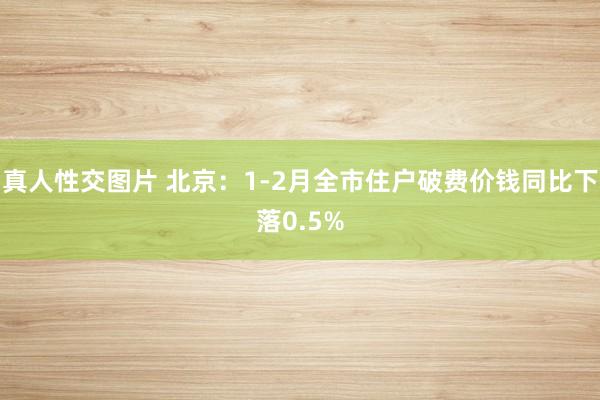 真人性交图片 北京：1-2月全市住户破费价钱同比下落0.5%