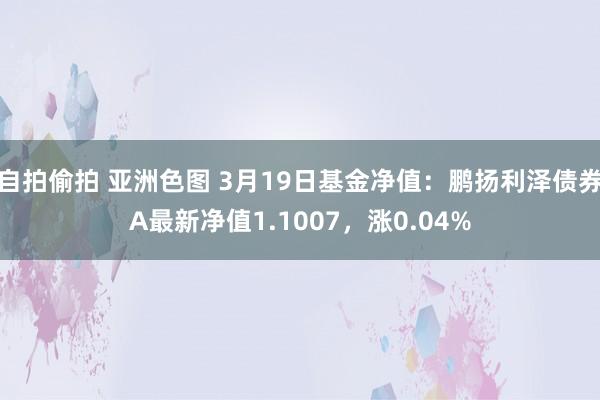 自拍偷拍 亚洲色图 3月19日基金净值：鹏扬利泽债券A最新净值1.1007，涨0.04%