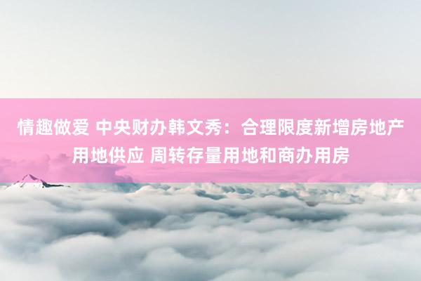 情趣做爱 中央财办韩文秀：合理限度新增房地产用地供应 周转存量用地和商办用房