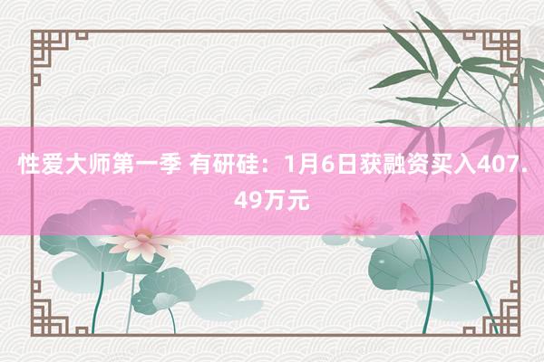 性爱大师第一季 有研硅：1月6日获融资买入407.49万元