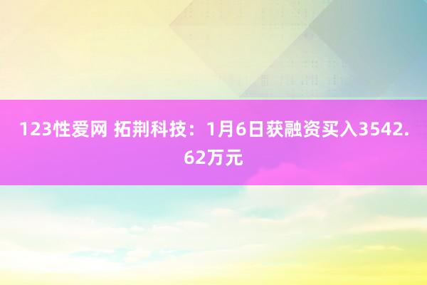 123性爱网 拓荆科技：1月6日获融资买入3542.62万元