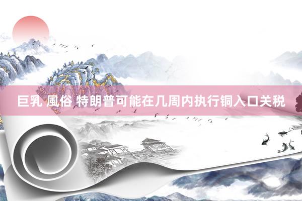 巨乳 風俗 特朗普可能在几周内执行铜入口关税