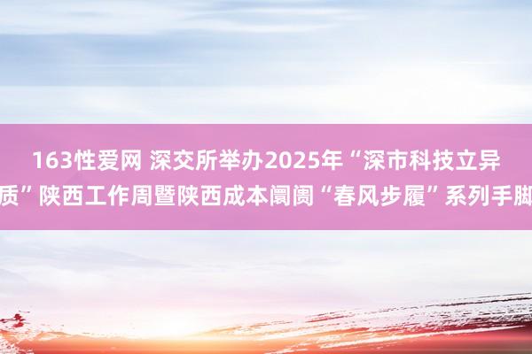163性爱网 深交所举办2025年“深市科技立异质”陕西工作周暨陕西成本阛阓“春风步履”系列手脚