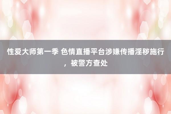 性爱大师第一季 色情直播平台涉嫌传播淫秽施行，被警方查处