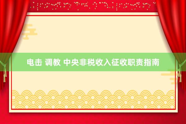 电击 调教 中央非税收入征收职责指南