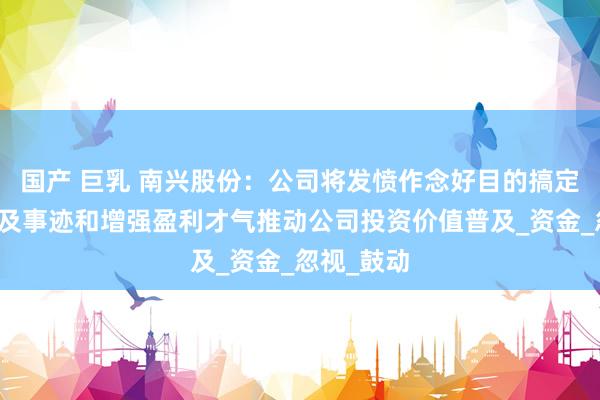 国产 巨乳 南兴股份：公司将发愤作念好目的搞定进一步普及事迹和增强盈利才气推动公司投资价值普及_资金_忽视_鼓动