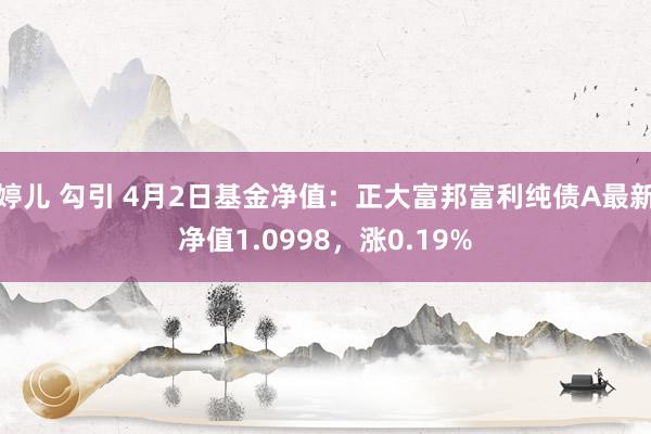 婷儿 勾引 4月2日基金净值：正大富邦富利纯债A最新净值1.0998，涨0.19%