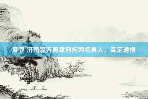 麻豆 济南警方照章刑拘两名男人，笃定通报
