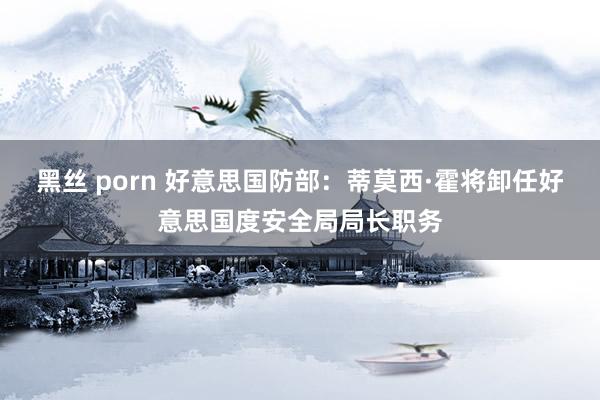 黑丝 porn 好意思国防部：蒂莫西·霍将卸任好意思国度安全局局长职务