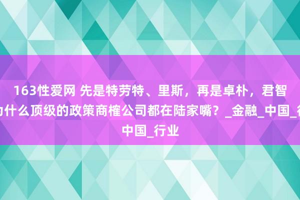 163性爱网 先是特劳特、里斯，再是卓朴，君智，为什么顶级的政策商榷公司都在陆家嘴？_金融_中国_行业