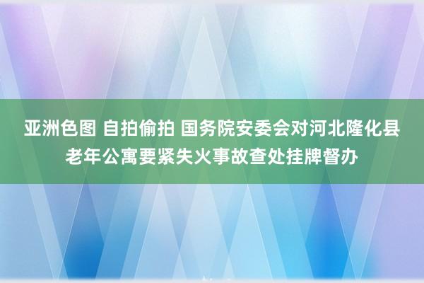 亚洲色图 自拍偷拍 国务院安委会对河北隆化县老年公寓要紧失火事故查处挂牌督办