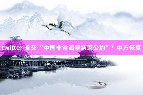 twitter 拳交 “中国非常渴慕结束公约”？中方恢复
