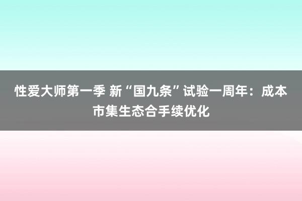 性爱大师第一季 新“国九条”试验一周年：成本市集生态合手续优化