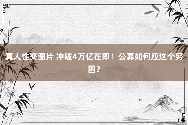 真人性交图片 冲破4万亿在即！公募如何应这个穷困？