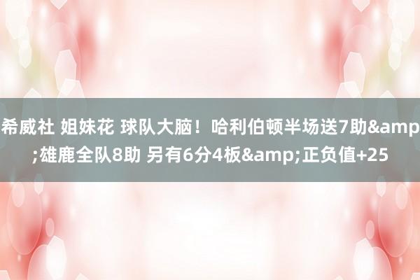 希威社 姐妹花 球队大脑！哈利伯顿半场送7助&雄鹿全队8助 另有6分4板&正负值+25
