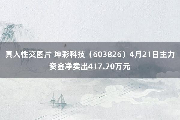 真人性交图片 坤彩科技（603826）4月21日主力资金净卖出417.70万元